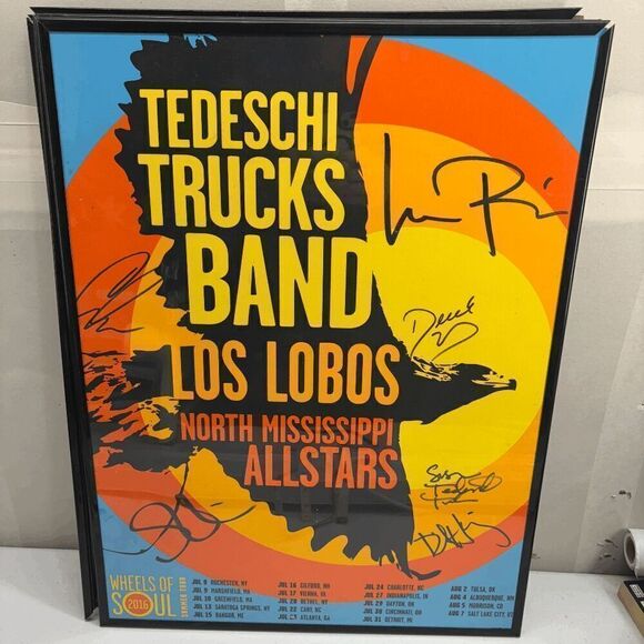 Wheels Of Soul Poster Summer 2016 SIGNED Tedeschi Trucks Los Lobos North MS